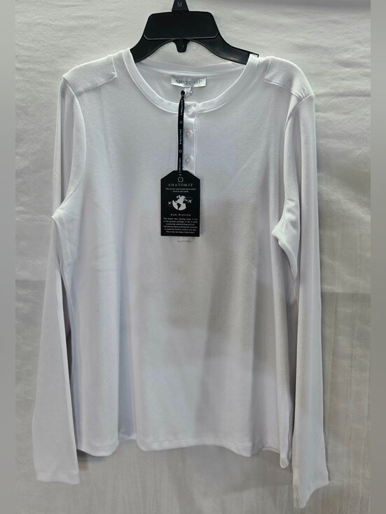 Anatomie Tops - Anatomie Women’s Large Polina Cotton Blend Ribbed Henley Long Sleeve Top New